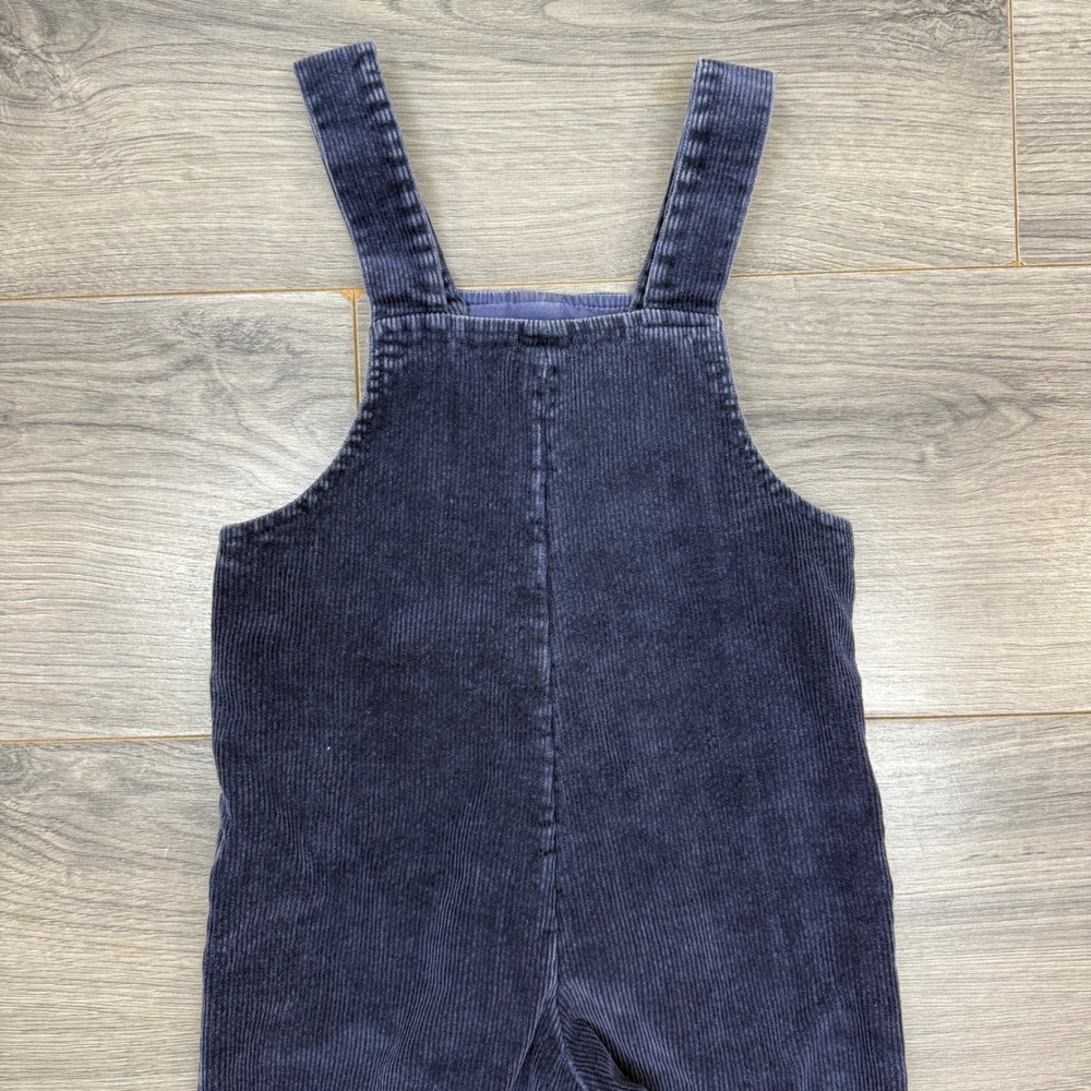 Vtg 90s Ella Worthington Blue Corduroy Overalls STOP Sign Patch Size 12-18M - Picture 6 of 7